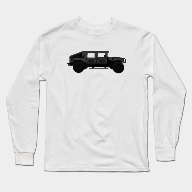 Military Humvee Long Sleeve T-Shirt by kindacoolbutnotreally